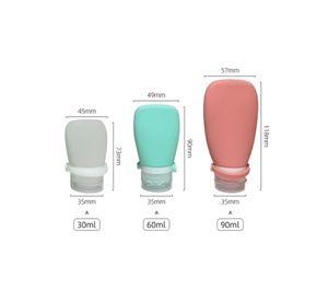 Set 3 Mini Botellas De Viaje Silicona Dispensador Crema