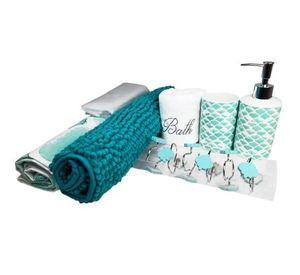 Set de Baño Ema 18 Piezas Turquesa Diseño Verde Agua – Doral