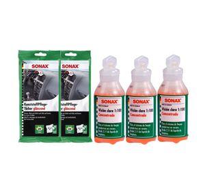Kit Automovil Limpieza Toallitas Humedas + Limpiaparabrisas Sonax