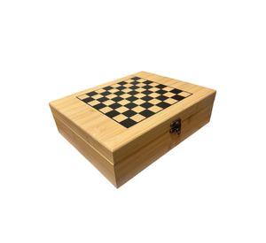 Set Sacacorcho rabit cobrizado con ajedrez, caja madera
