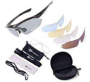 Lentes Rockbros Polarizado Ciclismo 5 Micas 12 Piezas Uv400 - Negro
