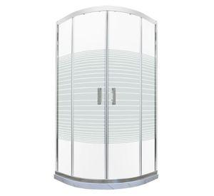 Shower Door Líneas Rectas con Base Curva Blanco Mármol Joytek 90x90x185 cm