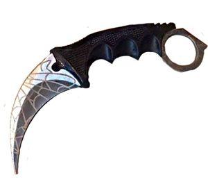 Karambit Silver Spider Cuchillo De Caza De Acero AC83