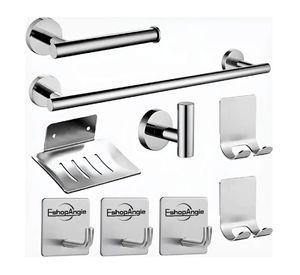 Juego Set 9 Accesorios Para Baño Acero Inoxidable Plateado