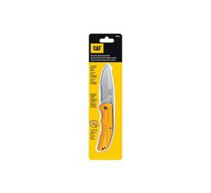 CUCHILLO NAVAJA PLEGABLE CAT 980006 PUNTA CURVA/DENTADA