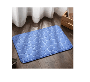 Alfombra De Ba o Absorbente Suave Ba o Piedras Azul