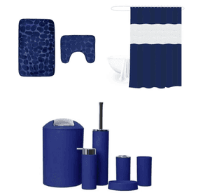 Set de Baño 9 piezas Cotina Organizador Alfombras