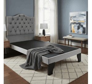Cama 1,5 Plazas Ovalado, Incluye Base y Respaldo Perla Flobal