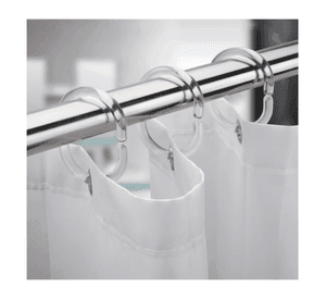Set De 12 Ganchos Para Cortina De Baño Transparente