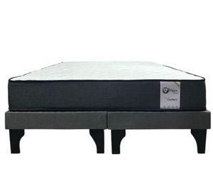 Base europea 2 plazas + colchon dreambed gris