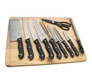 Set Kit Parrillero Tabla Cuchillos 11 Piezas Asado Parrilla
