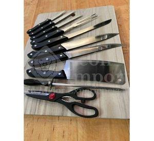 Set Kit Parrillero Tabla Cuchillos 11 Piezas Asado Parrilla