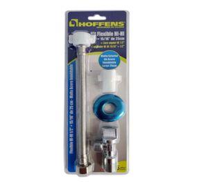 Llave Angular Laton + Flexible Acero Inoxidable 25cm Hoffens