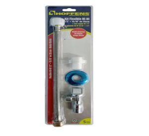 Kit Llave Angular Laton + Flexible Vinilo 35cm Wc Hoffens