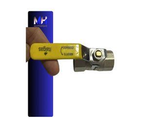 Llave De Paso Bola Bronce 1/2 Amarilla Itlgas Gas Y Agua