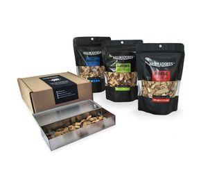Pack Regalo Caja Ahumadora con 3 Bolsas Chips Madera 150G