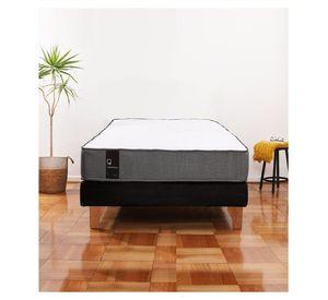 Cama Europea Zen Best 1.5 Plaza Colchon Resortes Base Dividida Tela Negro