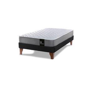 Cama Europea Zen Best 1.5 Plaza Colchon Resortes Base Dividida Tela Negro