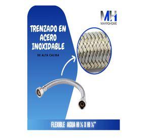 Flexible Agua Hi-hi 1/2 35 Cm Taumm Acero Inoxidable 200 Psi