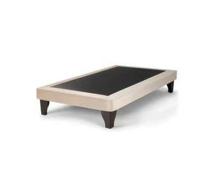 Base de Cama Europea 1 Plaza 90X190 Beige Felpa
