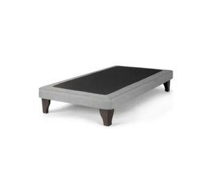 Base De Cama Europea 1.5 Plaza gris claro en lino 105x190