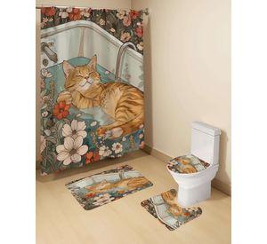 SET DE 4 PIEZAS PARA BAÑO CON ESTAMPADO 11