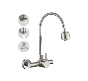 Grifer a Monomando Lavaplatos Al Muro Con Cuello Flexible
