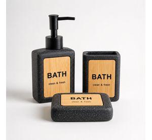 Set De Accesorios De Baño 3 piezas Ceramica Bath Black