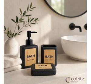 Set De Accesorios De Baño 3 piezas Ceramica Bath Black