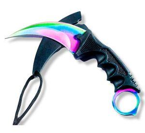 Karambit Ops Deep Tornasol Con Filo Y Funda Rígida AL03
