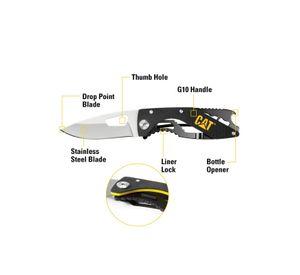 CUCHILLO NAVAJA PLEGABLE CAT 980298 PUNTA CURVA