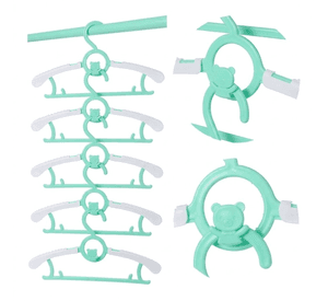 Pack 10 Ganchos Perchas Largo Adjustable Para Niños Y Bebe