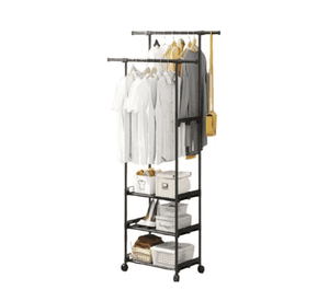 Rack Organizador Doble Para Ropa Perchero Ganchos Portátil