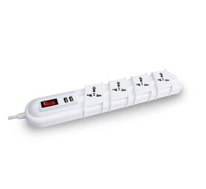 ALARGADOR MULTINORMA 3MTS / 4 TOMAS + 2 USB + PROTECCION REMA