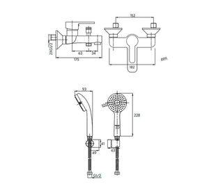 Monomando Llave Grifo Para Tina Ducha Modelo Arona Dorado