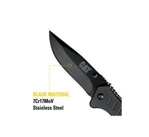 CUCHILLO NAVAJA PLEGABLE CAT 980012 PUNTA CURVA CON ROTURA DE VIDRIO Y CORTADOR DE BANDA