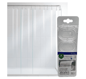 Set De 12 Ganchos Para Cortina De Baño Transparente