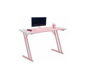 Escritorio Gamer Rosa Con Iluminación Rgb 120cm Videojuego Chic Home