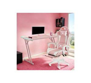 Escritorio Gamer Rosa Con Iluminación Rgb 120cm Videojuego Chic Home