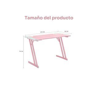 Escritorio Gamer Rosa Con Iluminación Rgb 120cm Videojuego Chic Home