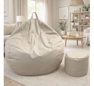 Puff Pera Eco Cuero talla XL Joytek Caquis 120x80cm
