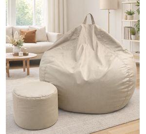Puff Pera Eco Cuero talla XL Joytek Caquis 120x80cm