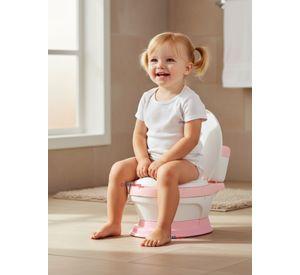 Pelela Inodoro Baño Entrenador Portátil para Niña Color Rosa Asiento Acojinado