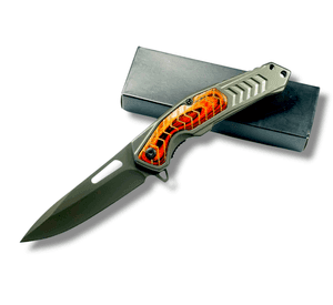 TITANIUM Rustic Wood Navaja Asistida Am05