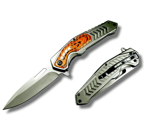TITANIUM Rustic Wood Navaja Asistida Am05