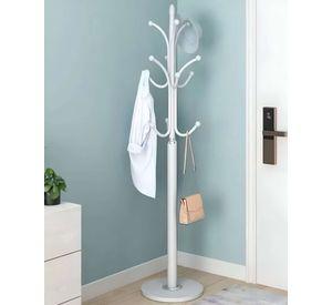 Perchero de Pie Blanco Moderno Metálico Organizador de Ropa con Base