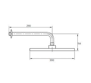 Plato Ducha Regadera Grifo Cromo 30 Cm + Brazo Stretto