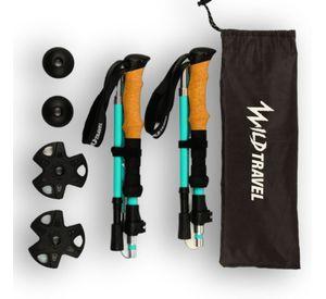 Bastones De Trekking 2 Unidades Par Plegable Celeste
