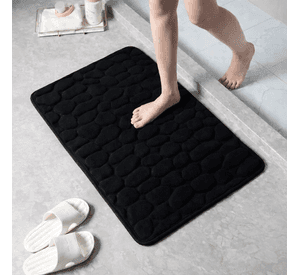 Alfombra De Ba o Absorbente Suave De Ba o Piedras negro