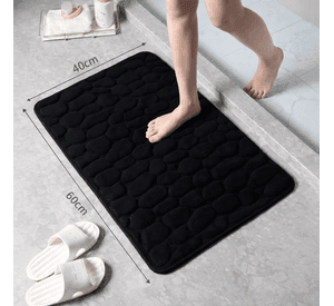 Alfombra De Ba o Absorbente Suave De Ba o Piedras negro